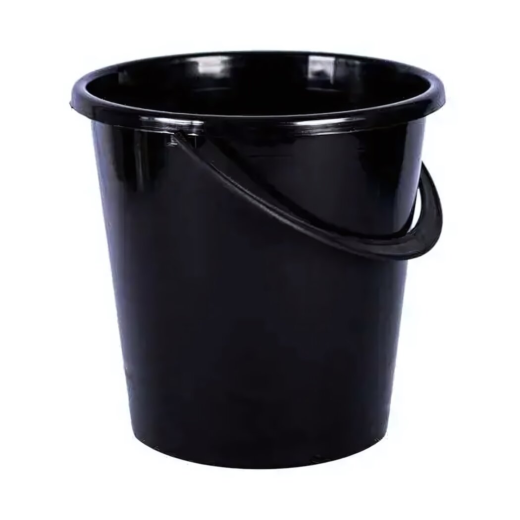 Ведро огородное 10л  пластик  черный цвет  усиленная ручка  для сада и дома