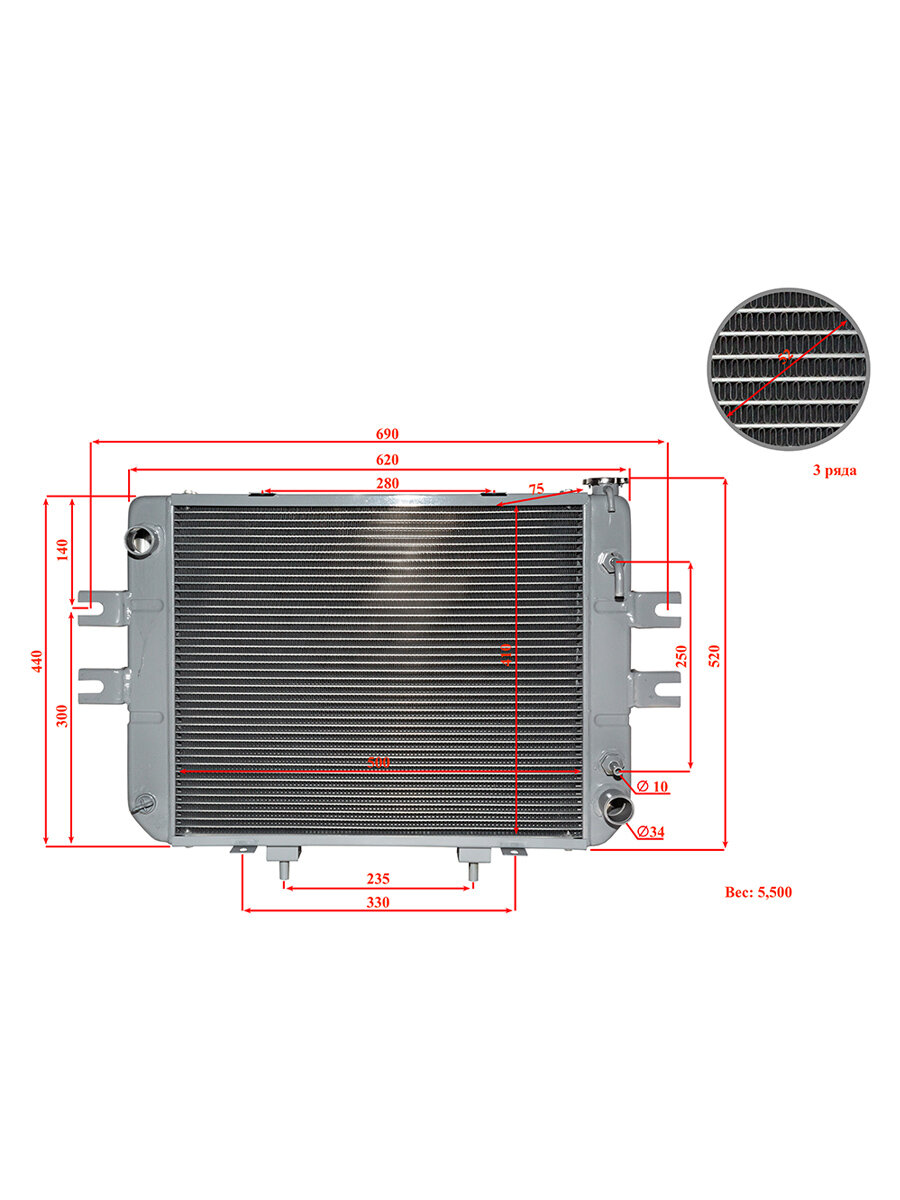 Радиатор Jac CPCD20-30 (490/495) (C0F96-05201) — фото 1