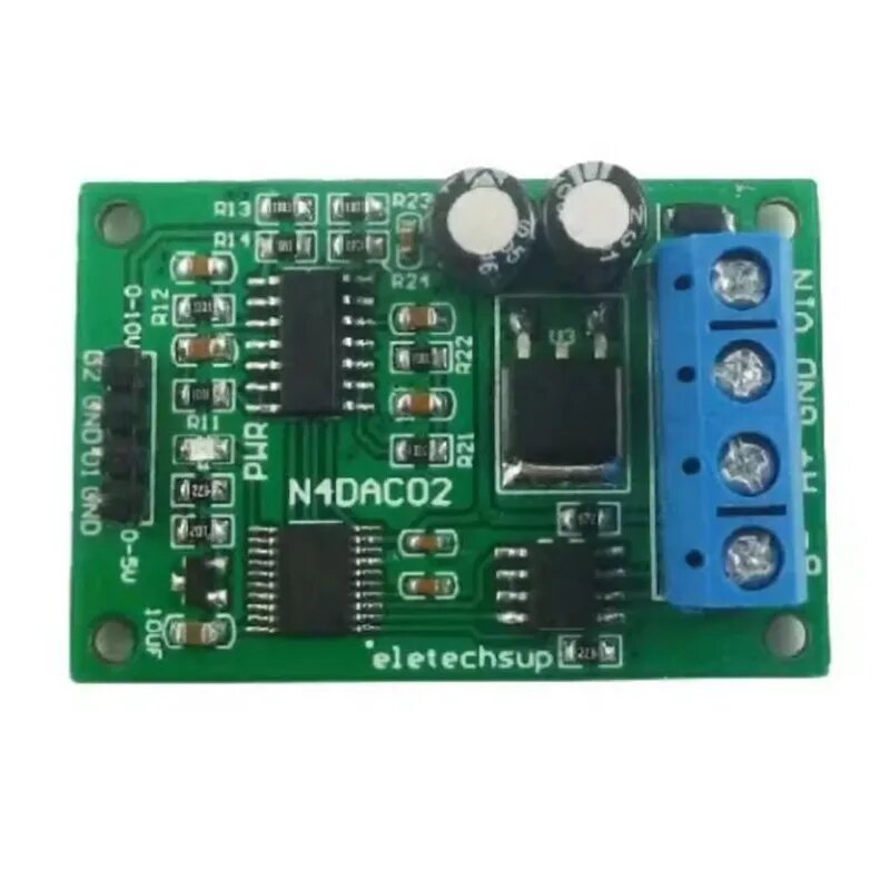 N4DAC02 DC 12 В 2CH ЦАП ШИМ-модуль RS485 аналоговый преобразователь напряжения Modbus RTU плата 2-канальный генератор сигналов напряжения