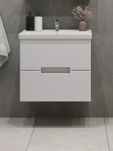 Изображение товара Тумба подвесная SanStar Ориана 50 с раковиной Фест 50 (комплект) для ванной комнаты, белая