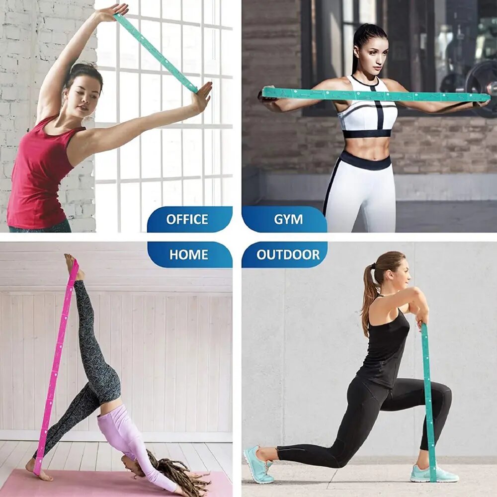 Резинка для фитнеса и йоги, эспандер-лента для растяжки, с захватами 8 делений — фото 1