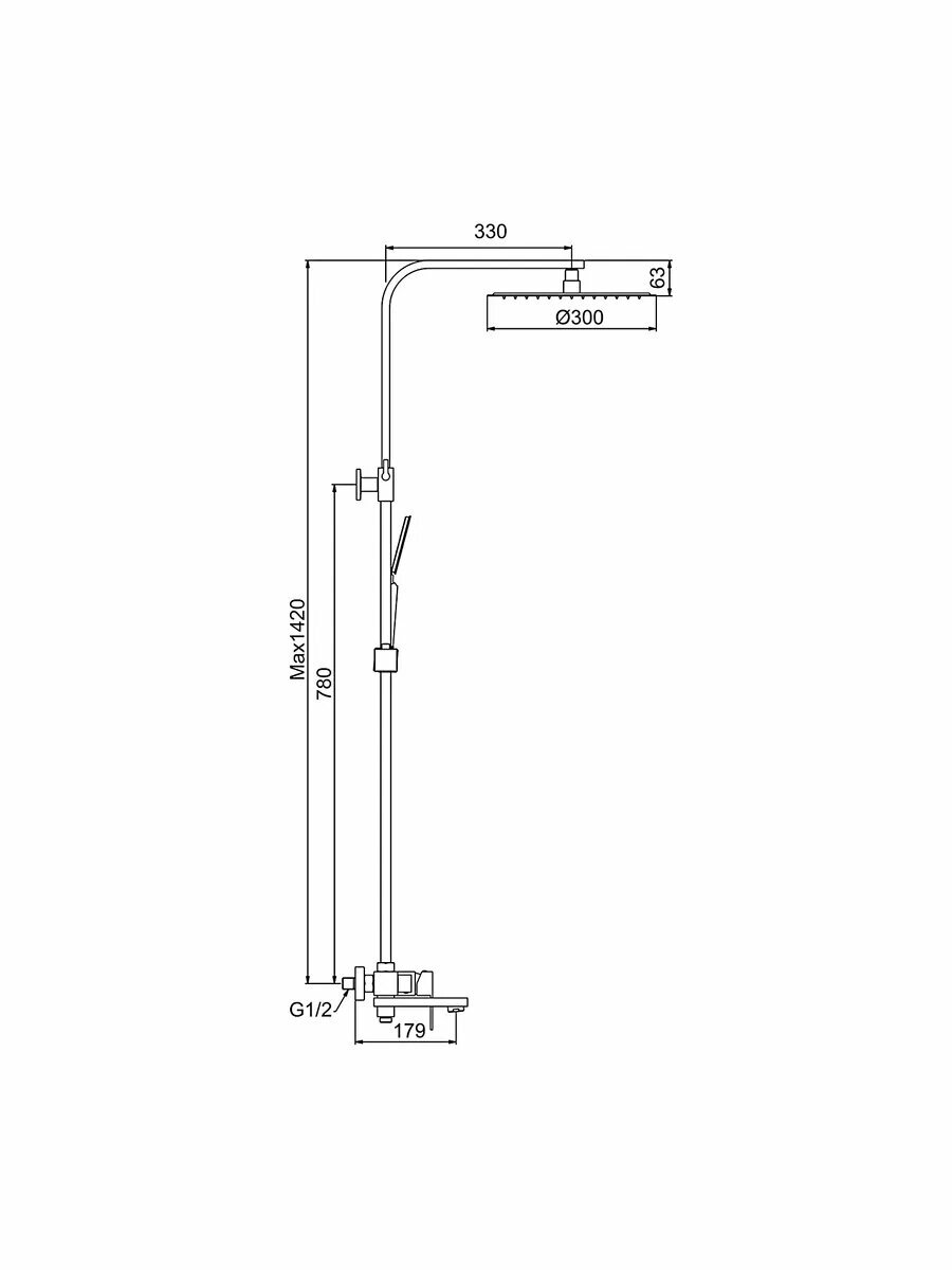 Душевая система с тропическим душем FRAP F24802-1 — фото 1