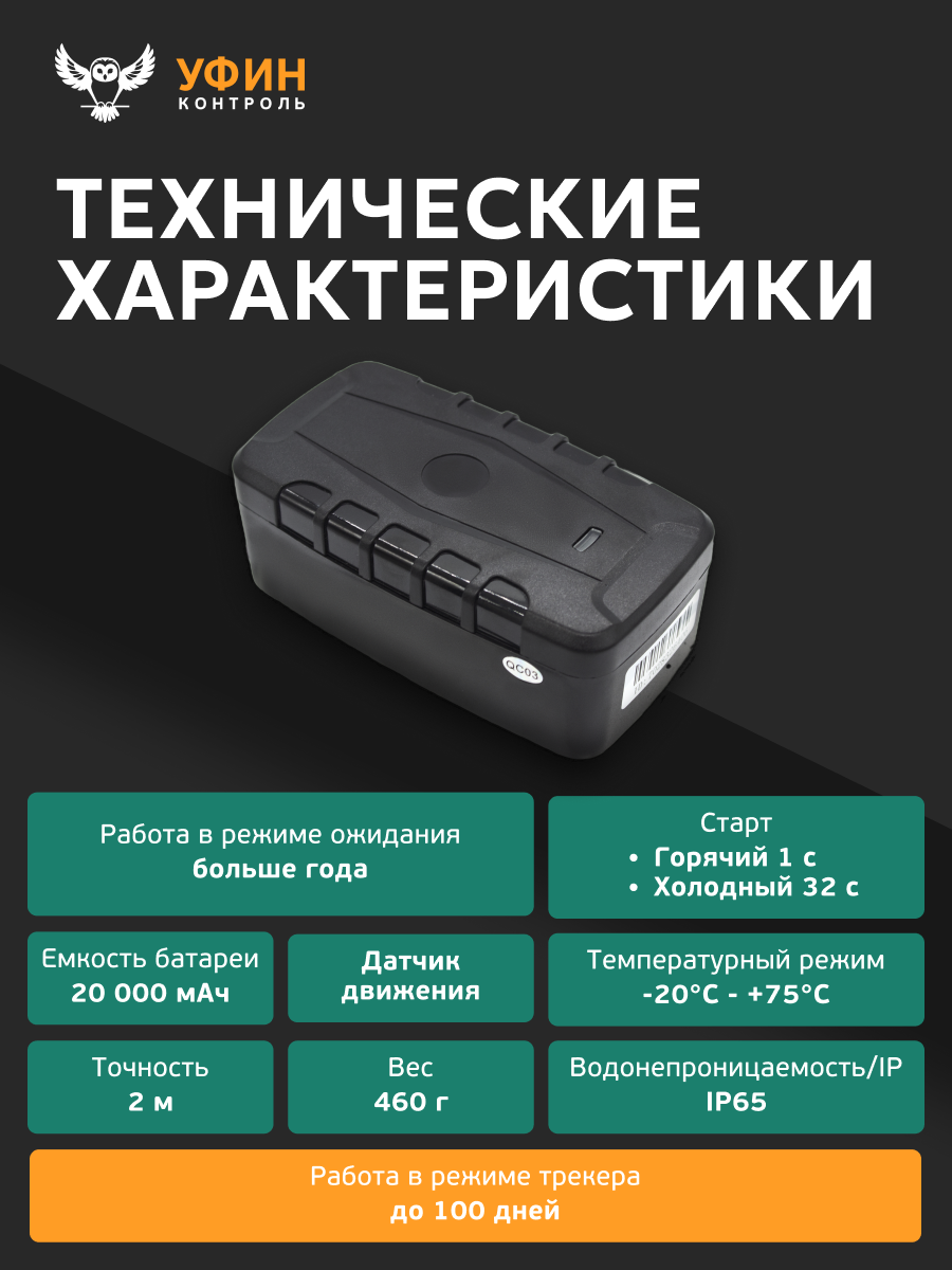 Картинки GPS трекер магнитный для автомобиля, животных и грузов, IP65