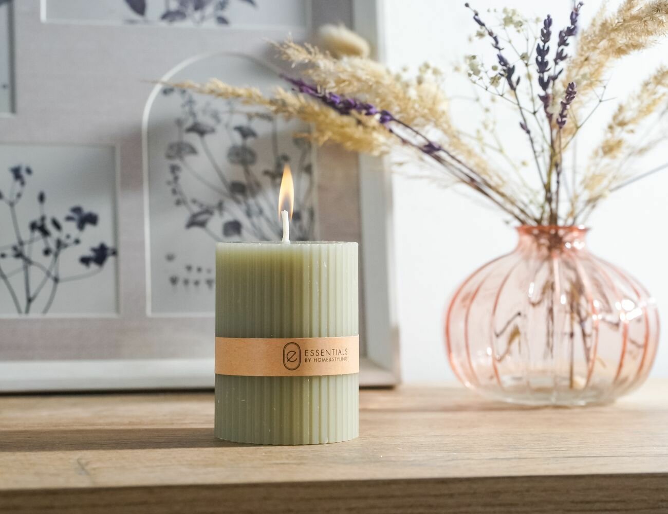 Рустикальная свеча-столбик ампль серо-бежевый 8х6 см Koopman International 420901540