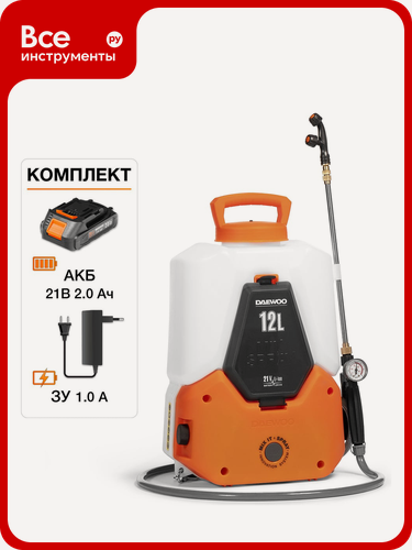 Изображение товара Опрыскиватель аккумуляторный DAEWOO с функцией смешивания с АКБ и ЗУ DSA 1221Li SET