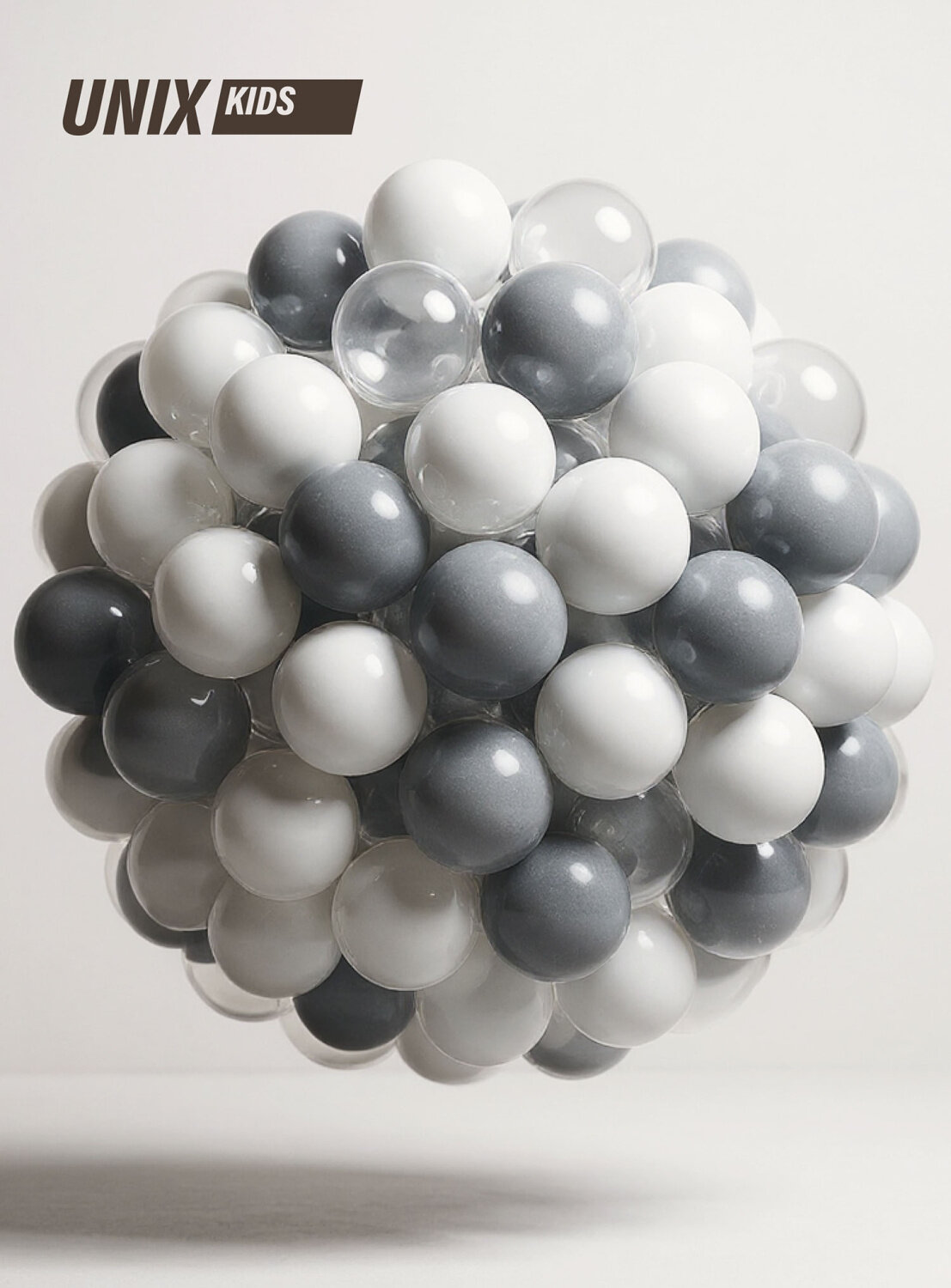 Шарики для сухого бассейна UNIX Kids (150 штук 4 цвета) Grey PB150P7D4GY