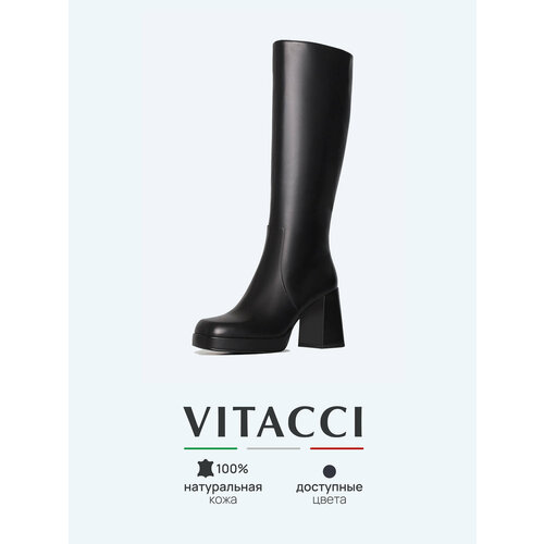 фото Сапоги vitacci, размер 39, черный