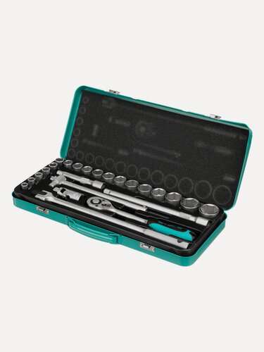 Изображение товара Набор торцевых головок с трещоткой Stels 1/2" 24 предмета 13578