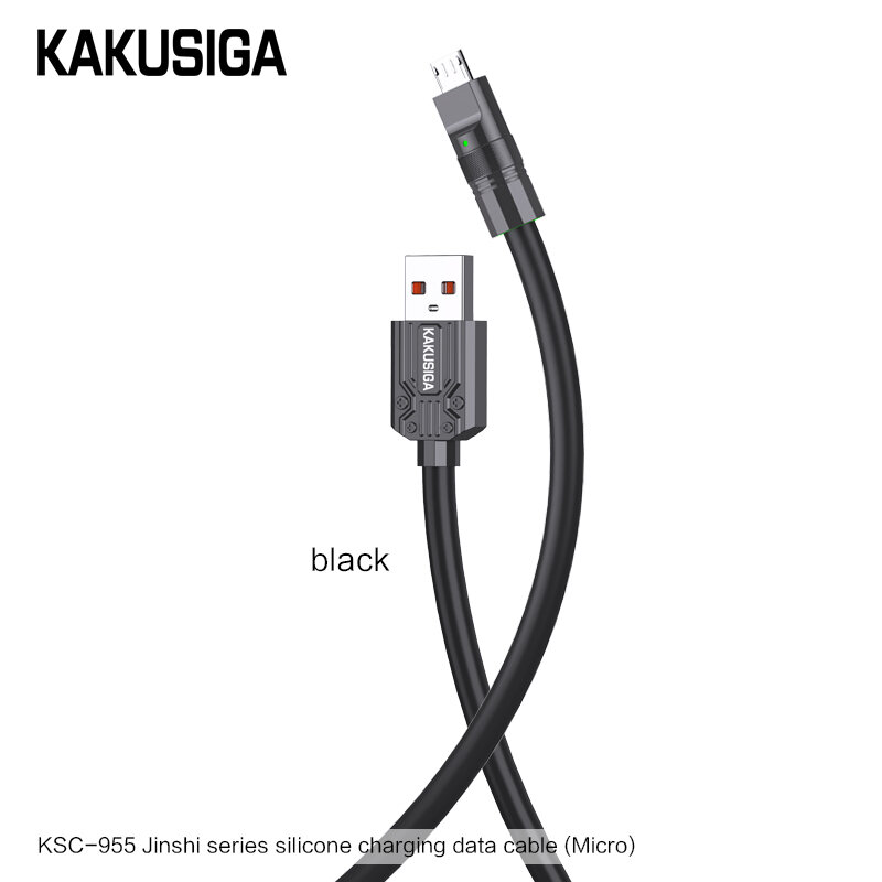 Прочный кабель для зарядки и синхронизации KAKUSIGA KSC-955, Micro USB (V8), 1.2м, черный