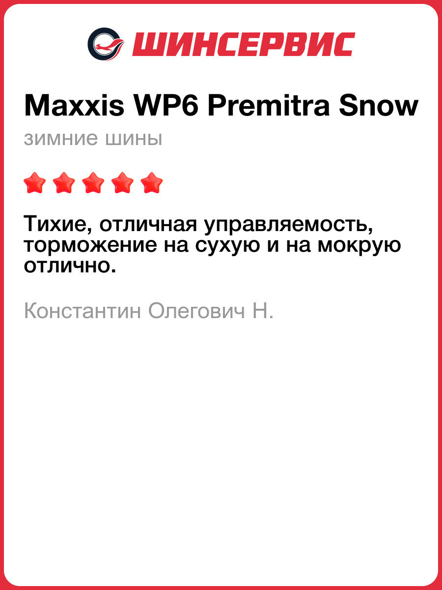 Зимняя нешипованная шина Maxxis WP6 Premitra Snow 195/65 R15 91T — фото 1