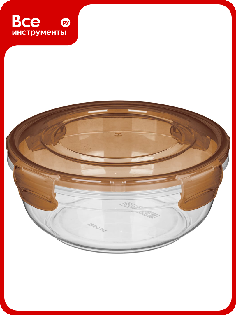 Контейнер для продуктов Idiland Lock круглый 135л с защелками (коричневый транспарент) 231112140/00