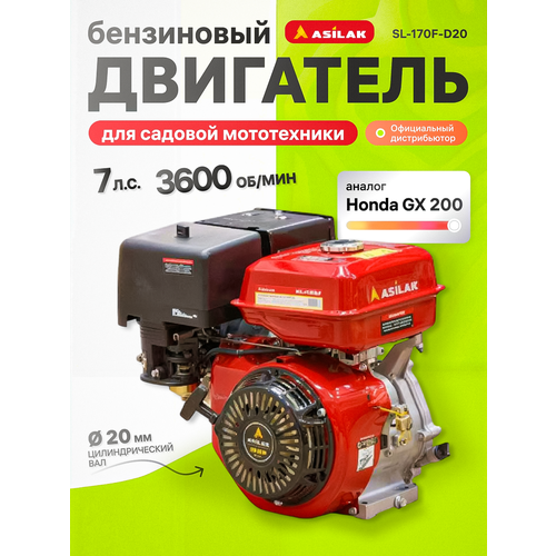 фото Двигатель бензиновый asilak sl-170f-d20