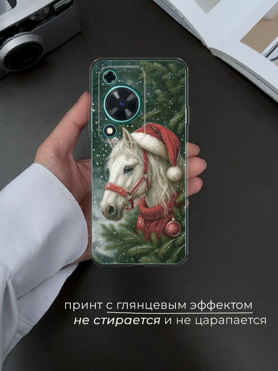 Чехол на Huawei Nova Y72/Y72s / Хуавей Нова Y72/Y72s с принтом "Белый сказочный конь 2" — фото 1