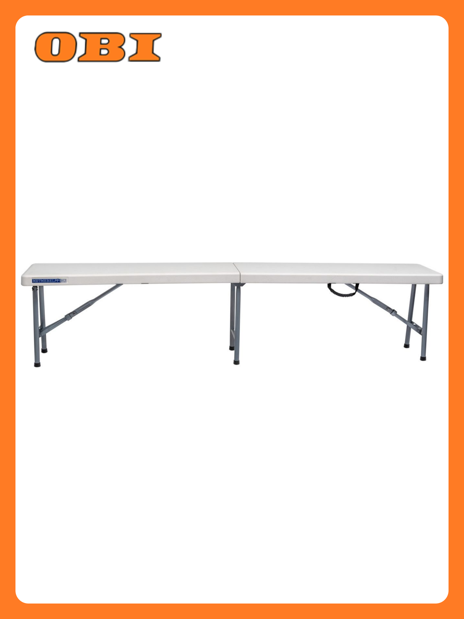 Скамья METMEBEL ССК180 складная металлическая пластиковая белая