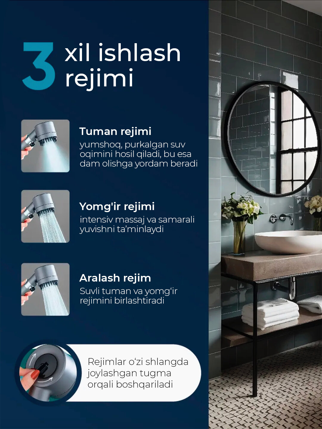 Турбо-лейка, с фильтром, массажёром, водосбережением, водяным паром