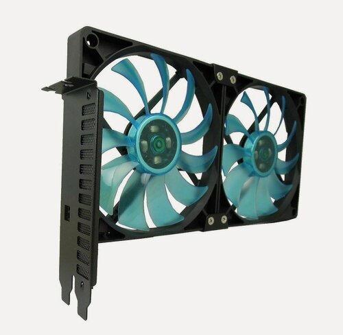 Изображение товара Охлаждение для видеокарт GELID Solutions SL-PCI-02 PCI Slot Fan Holder, кулер для видеокарты, 2 вентилятора