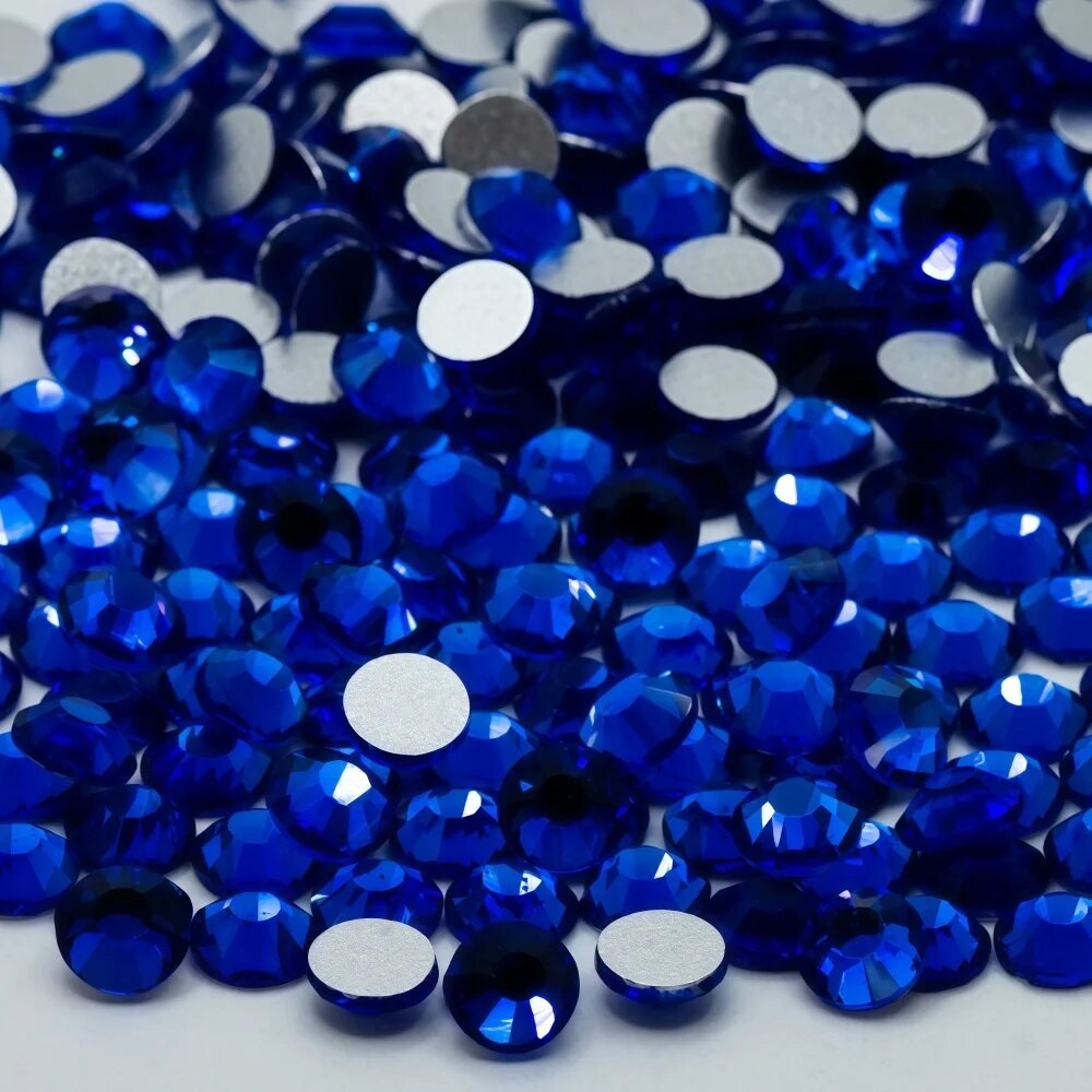 Стразы стеклянные синие серии SS3-SS30 для декорирования SS4-1.6mm 1440 PCs, Sapphire