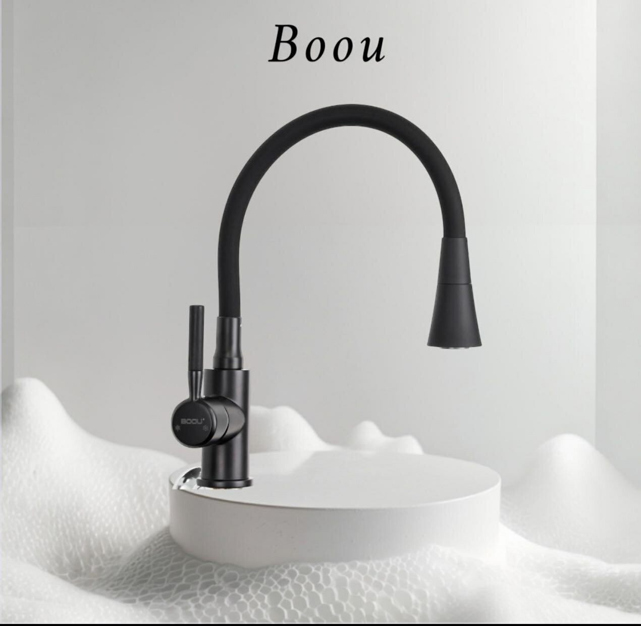 Современный кухонный смеситель, из нержавеющей стали Краткое описание Минималистичный и долговечный кухонный смеситель — фото 1