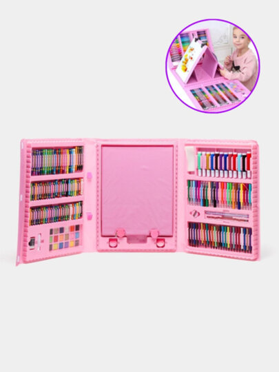 Художественный набор для рисования, 208 предметов, карандаши, фломастеры, для детей — фото 1