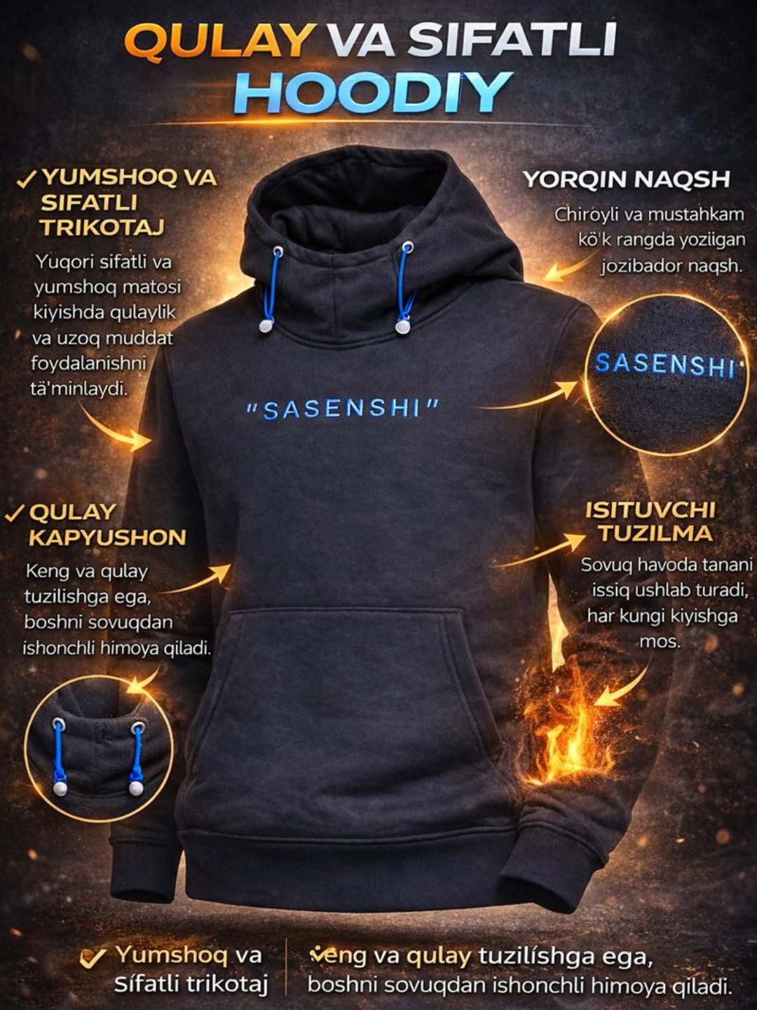 Худи SasenShi Basic Oversize Hoodie