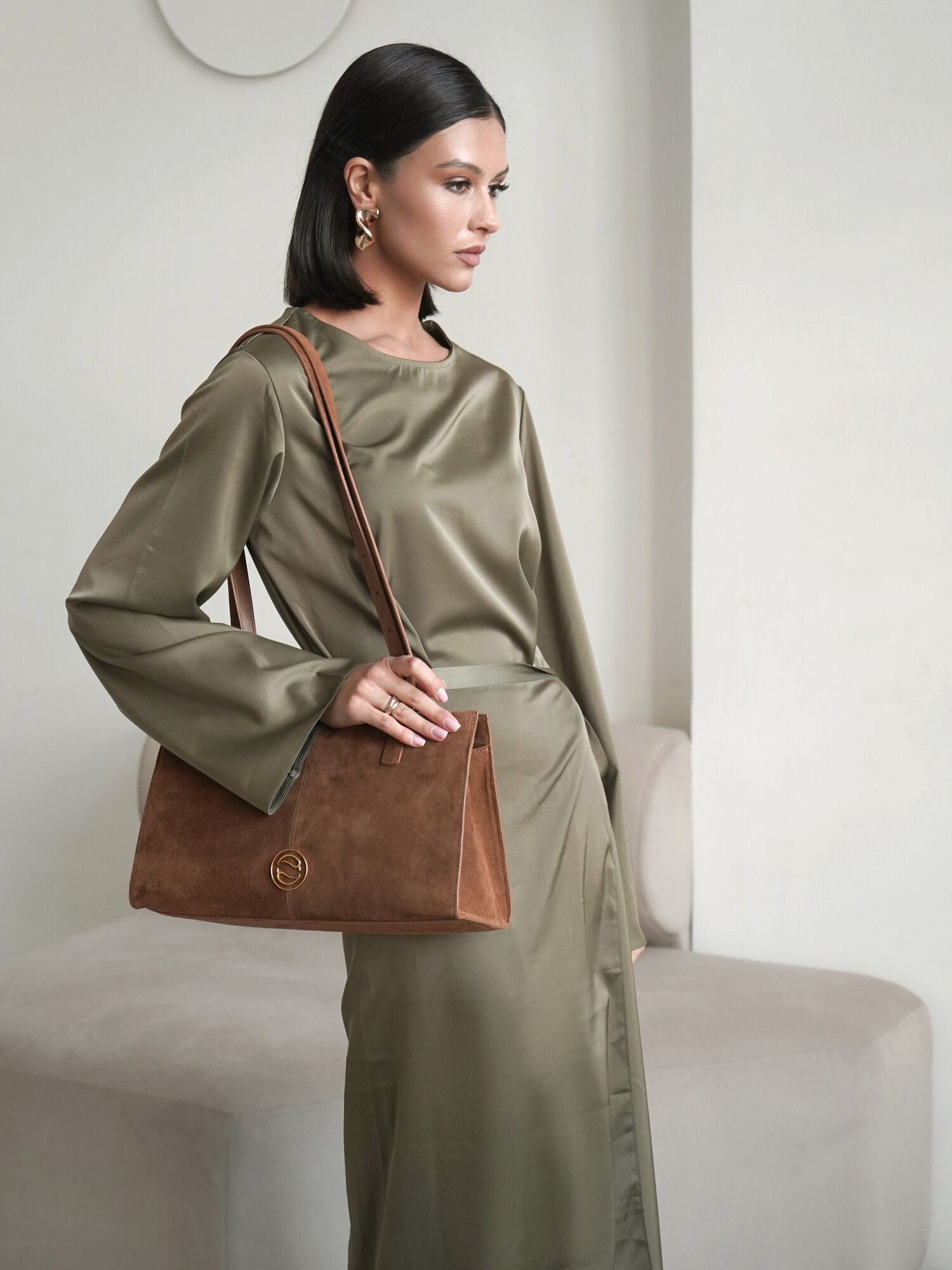 Сумка тоут Paprika Bag Italy, фактура гладкая, оранжевый, бежевый, коричневый — фото 1