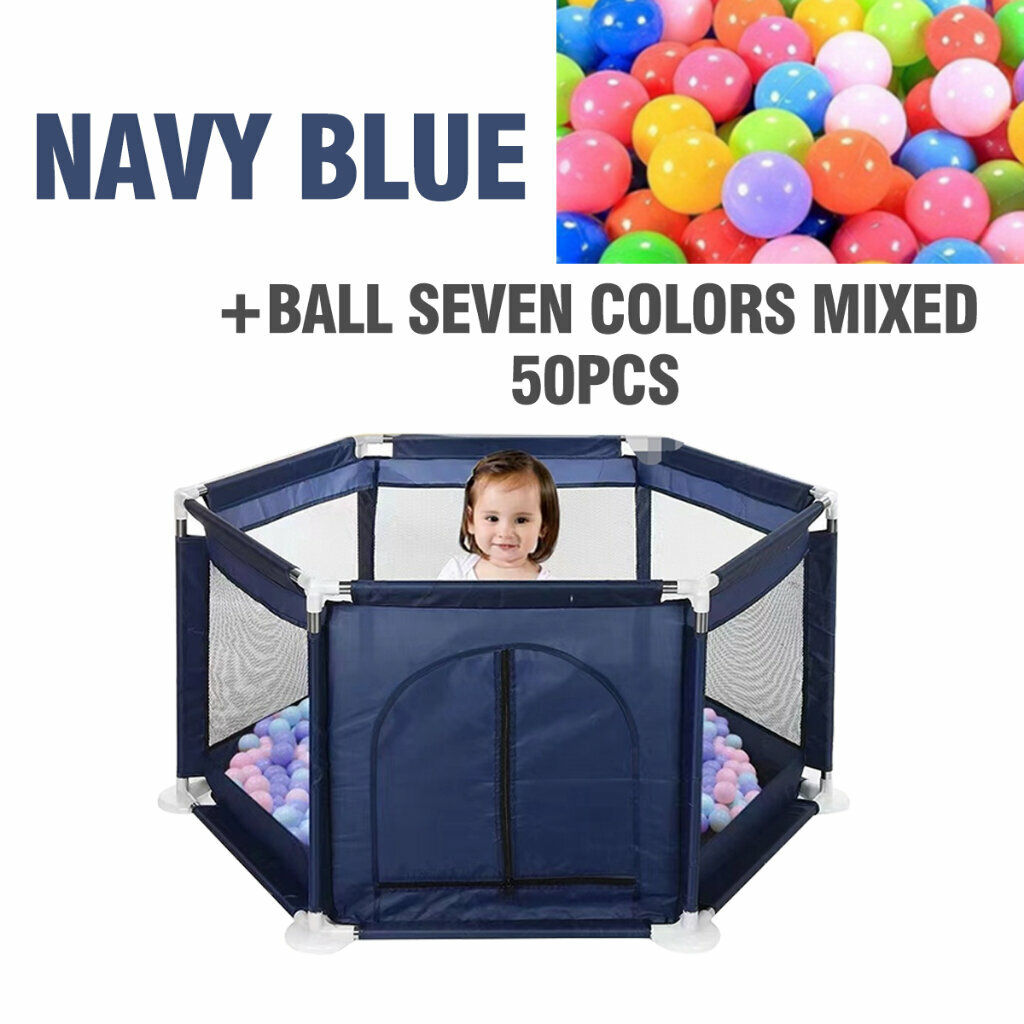 Детский манеж, для детей 1-12 мес, складной, металл, пластик, текстиль — фото 1