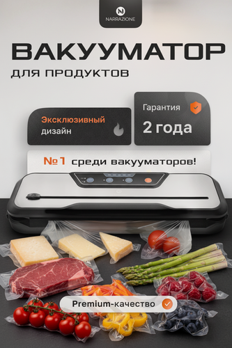 Изображение товара Вакуумный упаковщик для продуктов с пакетами NARRAZIONE VS6612X