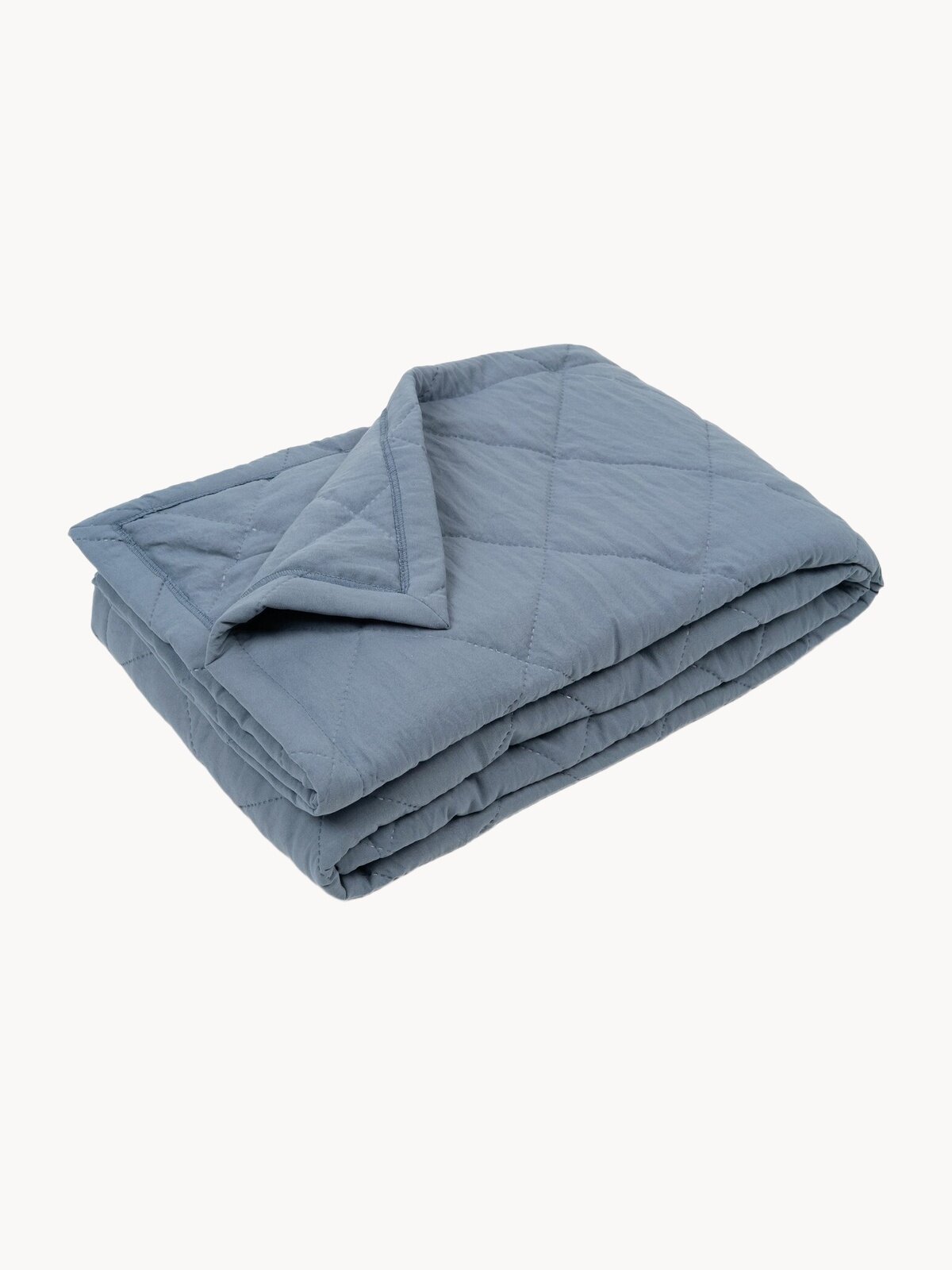 HILLSON Покрывало на кровать, диван 120х200 лофт цвет серо-голубой, ментол стеганое, поликоттон