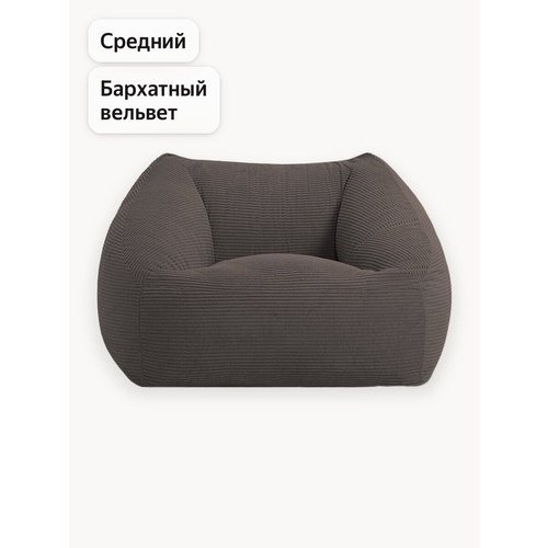 фото Кресло мешок laavi home nova, вельвет, цвет шоколадный графит, средний размер