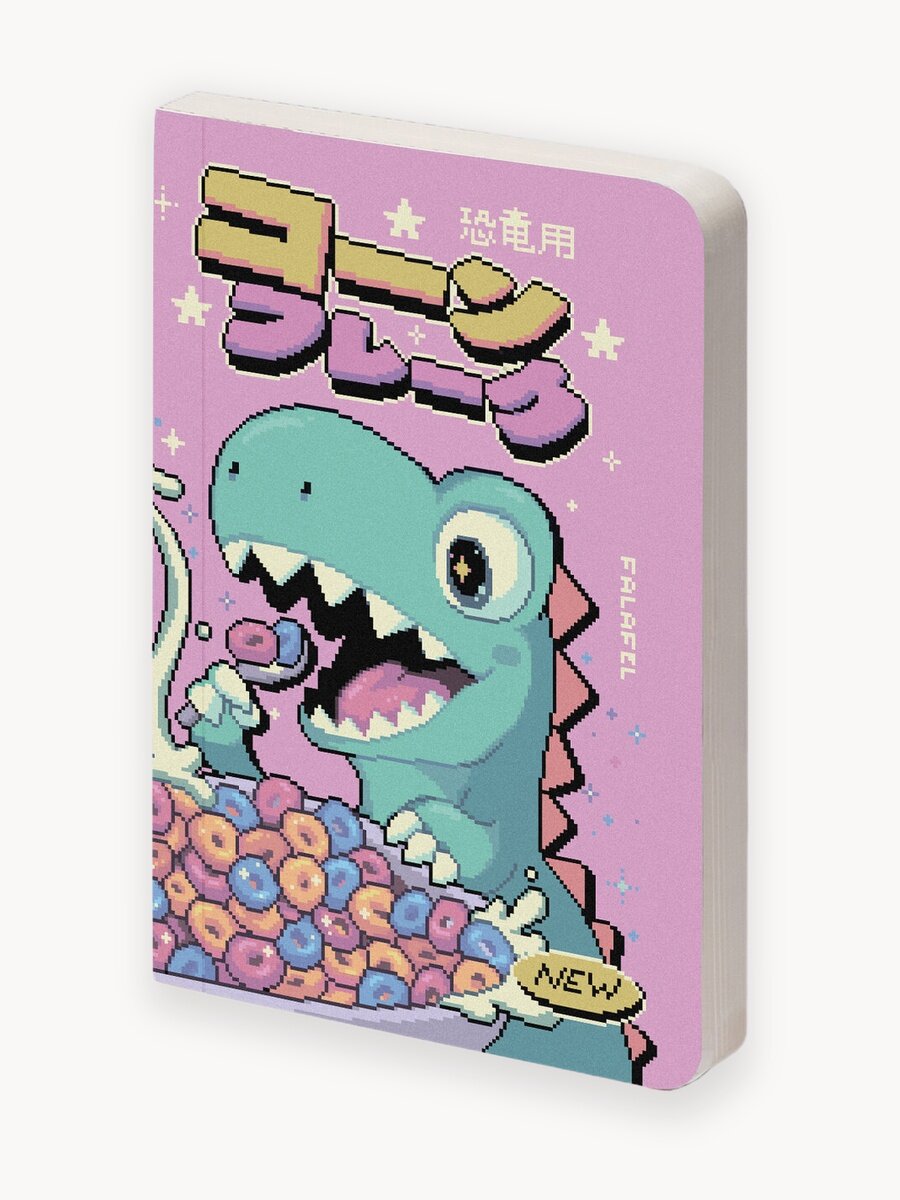 Блокнот в точку Falafel Cosmosaurus A6, 128 страниц, белая бумага плотностью 120 г/м2
