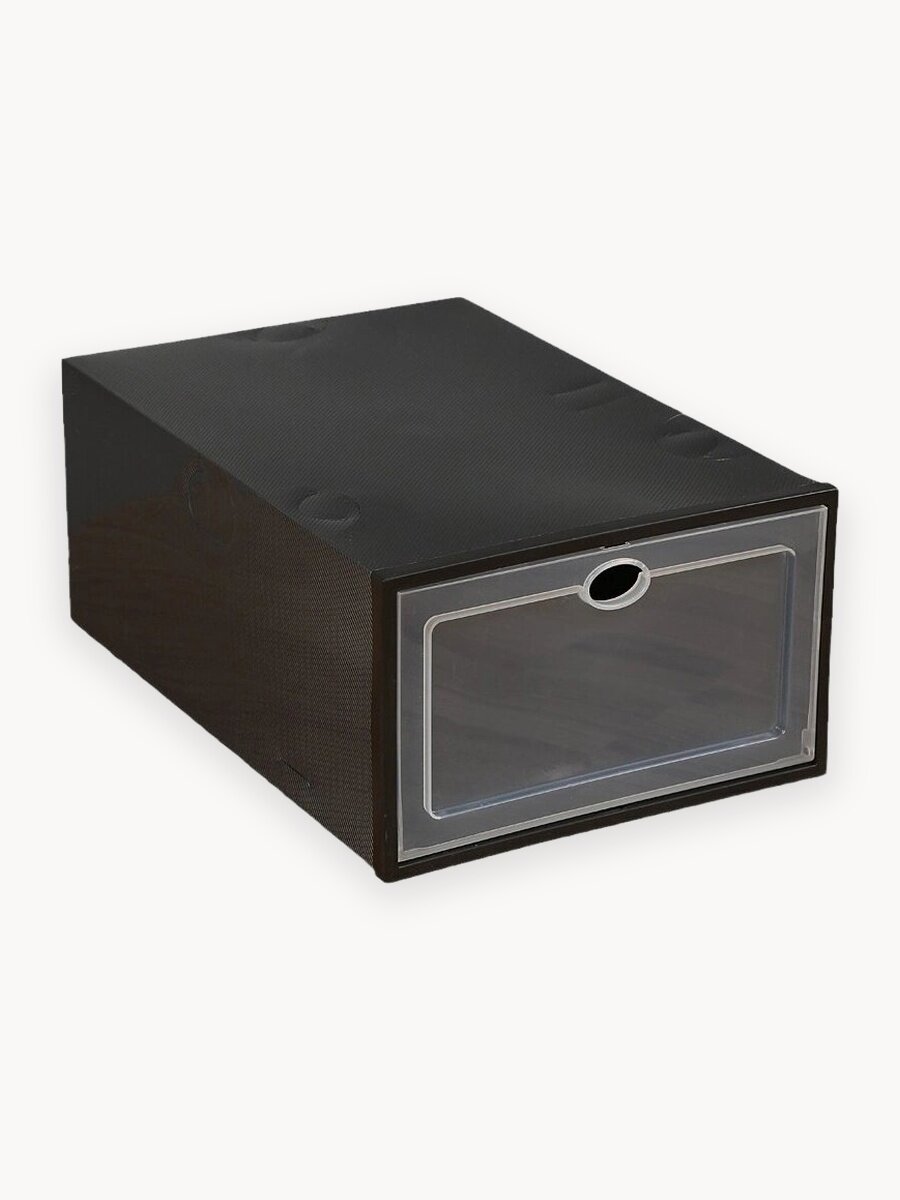 Коробки для хранения обуви Ridberg набор 10 шт черные, ящики для хранения вещей