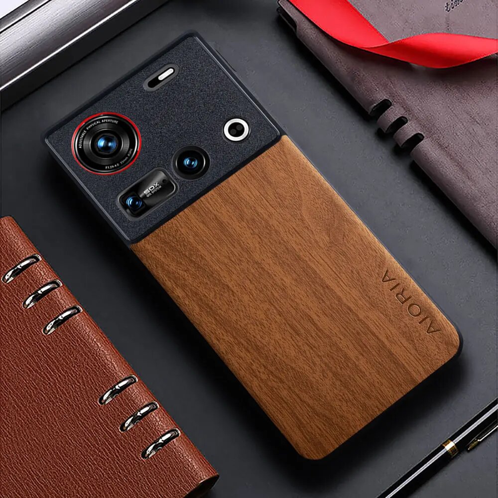 Чехол Nubia Z70 Ultra, коричневый, бамбук