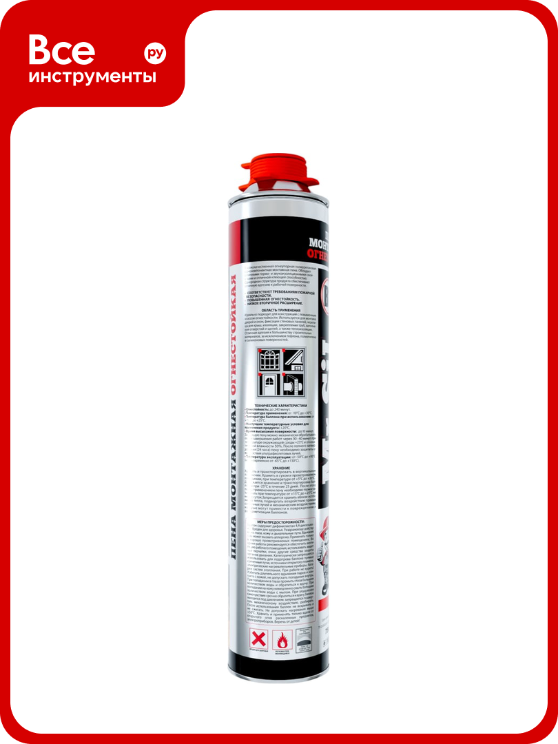 Огнеупорная монтажная пена Mr.SiL В1 профессиональная 750 мл 11005