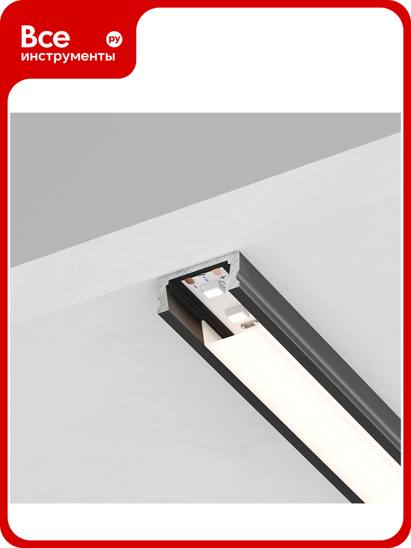 Алюминиевый накладной профиль FERON черный CAB262 10371