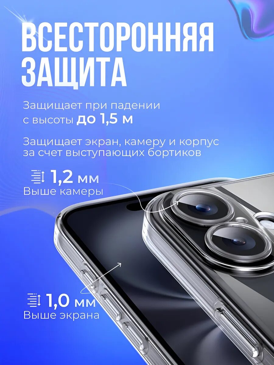 Чехол на айфон 16 прозрачный / Чехол на iPhone 16 прозрачный — фото 1