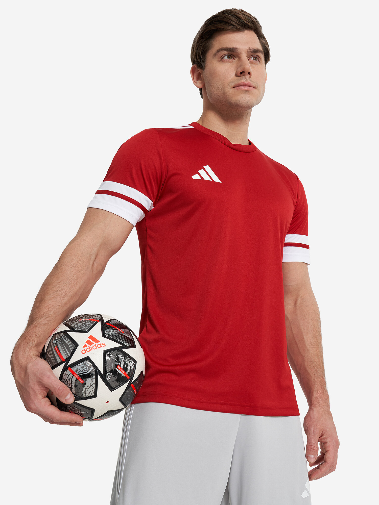 Футболка спортивная adidas, размер S, красный