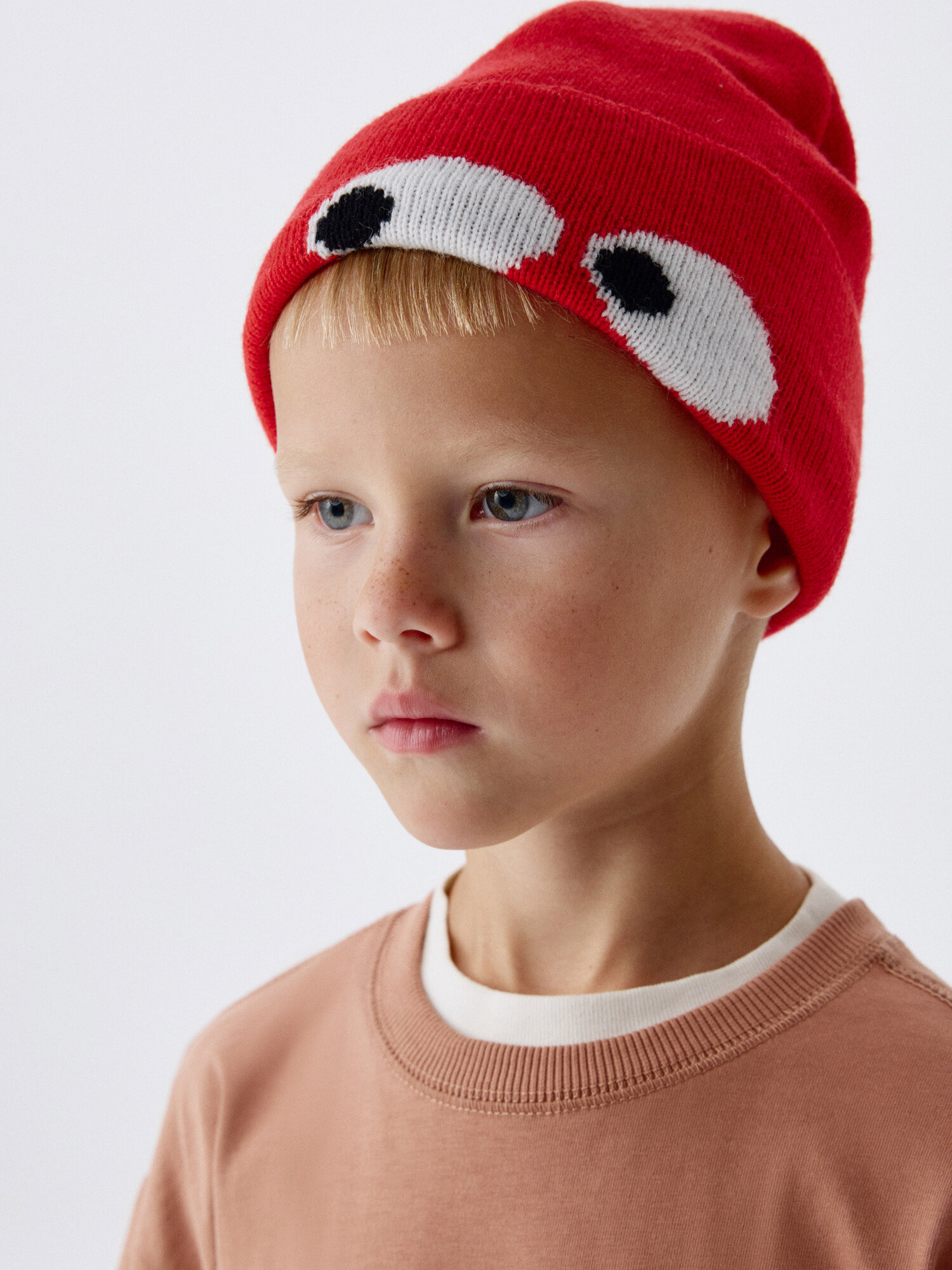 Шапка Sela для мальчиков размер 54 малиновый