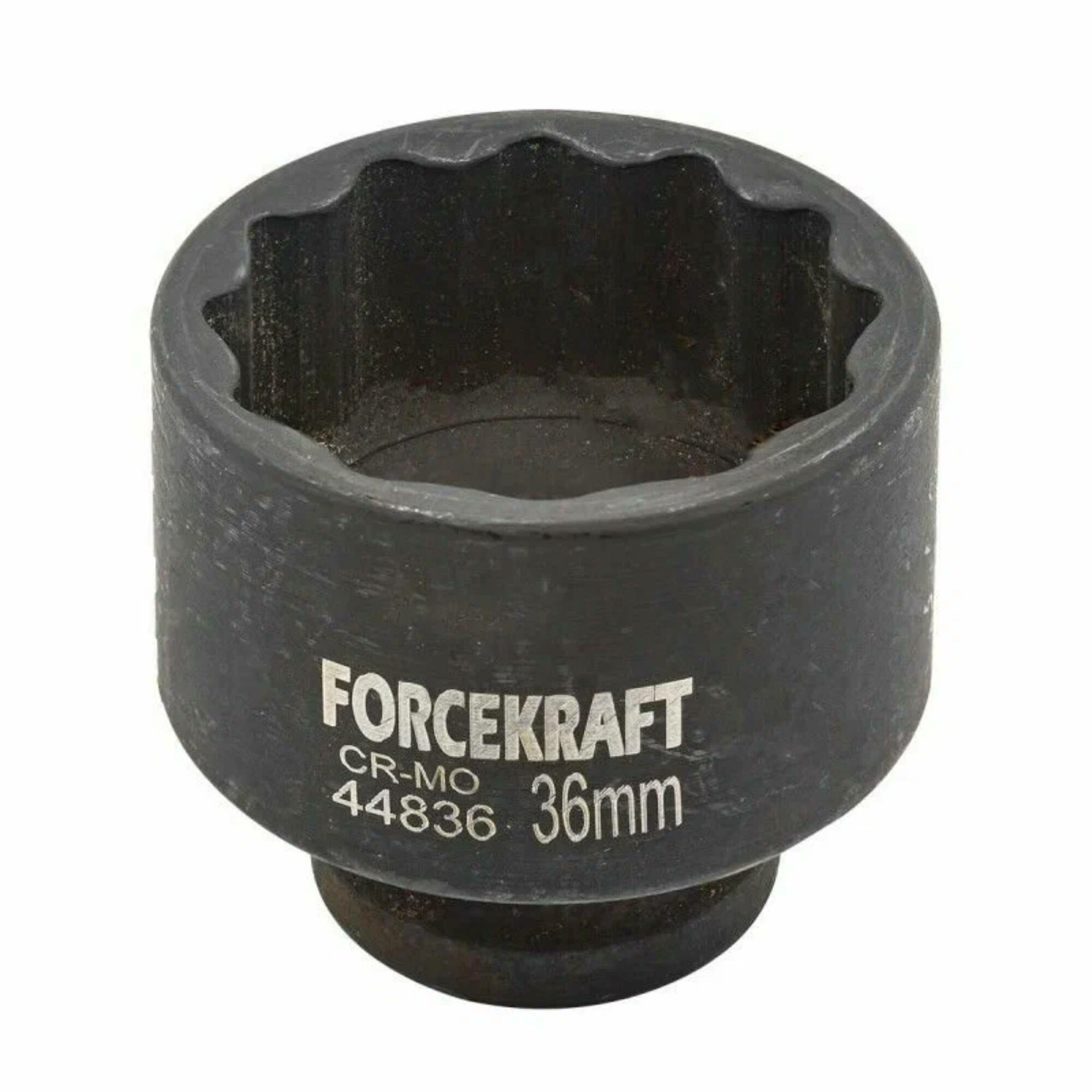 Головка ударная ForceKraft, хроммолибденовая сталь, 12-гранная, 1/2 дюйма, 36 мм