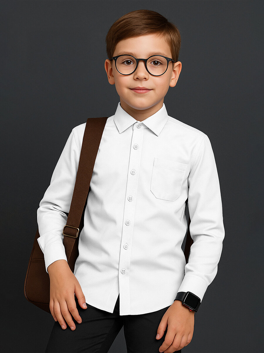 Школьная рубашка Happyfox размер 134 белый