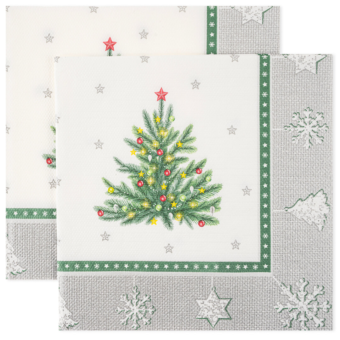 Салфетки сервировочные Дон Баллон новогодний гобелен с елочкой 33х33 см 20 шт
