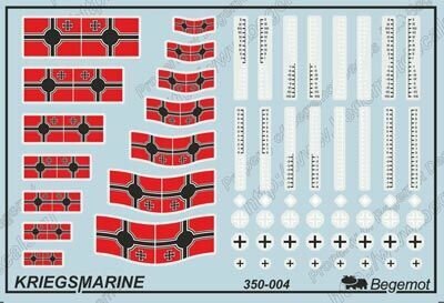 350-004 Деколь (Декаль) Флот Германии (флаги) 1/350 (BEGEMOT) — фото 1