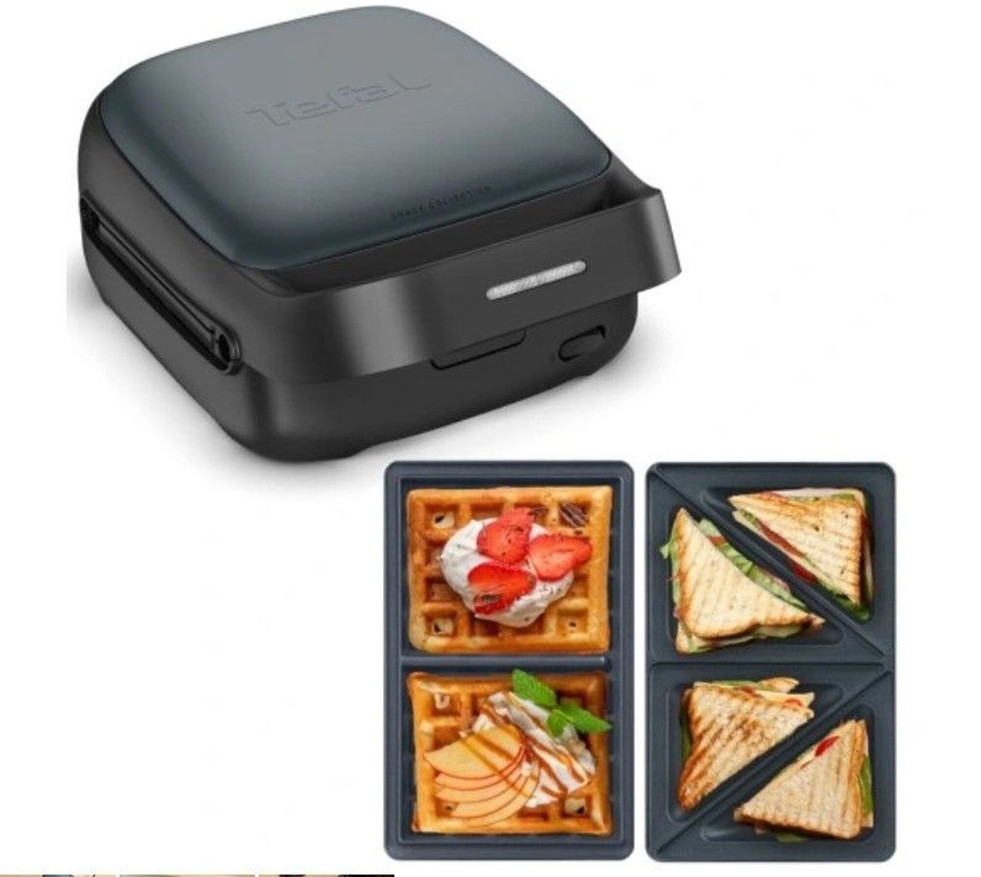 Тостер-вафельница Tefal SW862BF0, антипригарное покрытие, мощность 700Вт, вертикальная конструкция