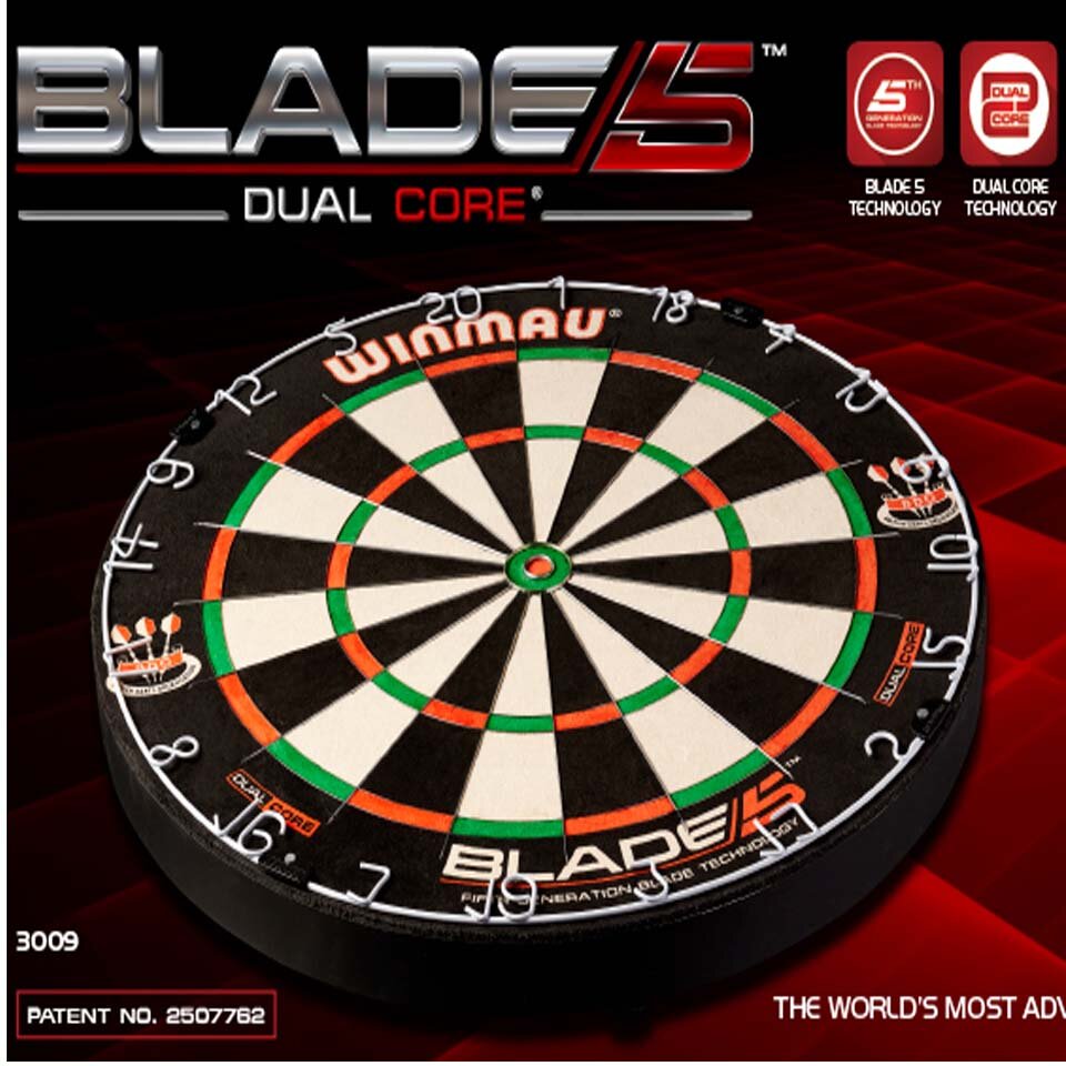 Мишень для дартса Winmau "Blade 5 Dual Core", двухслойная, профессиональная