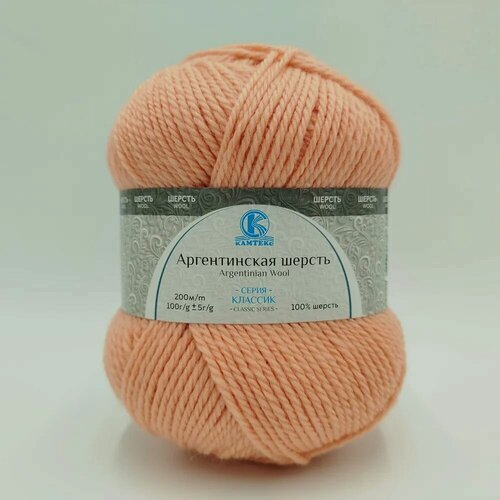 Изображение товара Пряжа Камтекс Аргентинская шерсть 037 (5 мотков по 100г/200м) персик