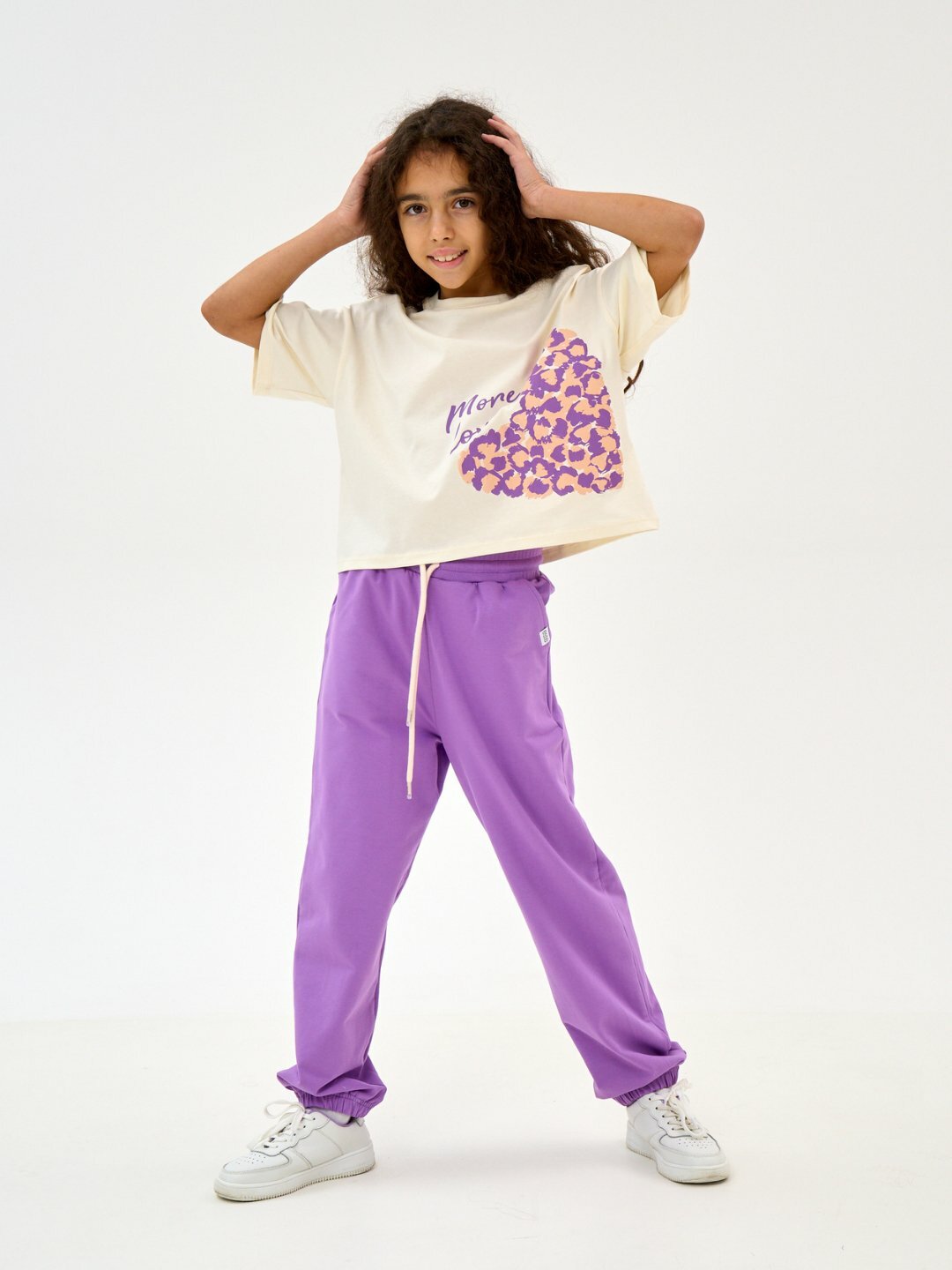 Брюки спортивные neo, размер 134, фиолетовый — фото 1