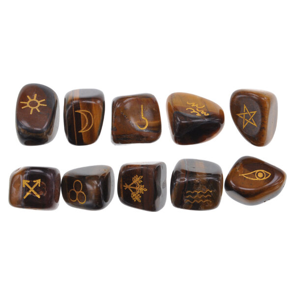 Ведьмины руны 10шт 12х11см натуральный тигровый глаз
