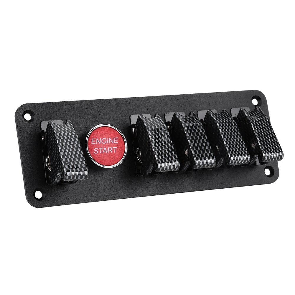 Панель зажигания с 6 переключателями, 12V, для гоночных автомобилей и лодок, с защитой от пыли