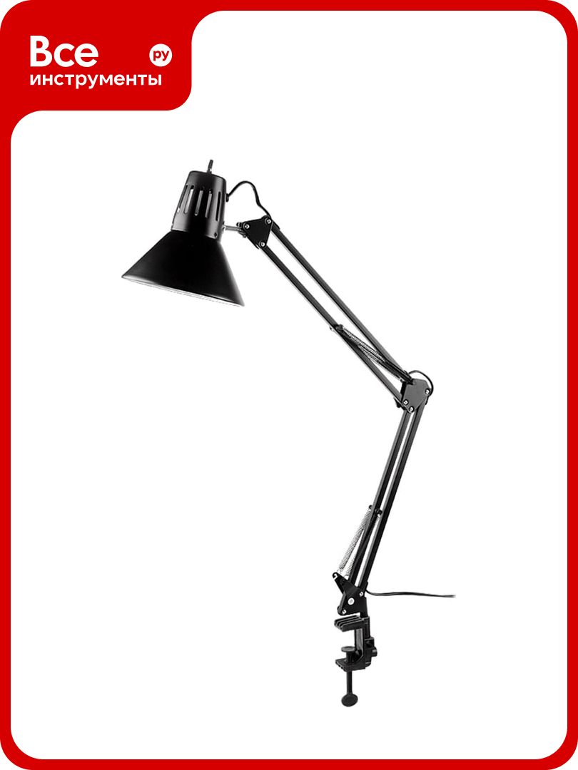 Настольный светильник General Lighting Systems на струбцине Е27 700х168мм черный GTL-043 800143