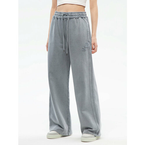 фото Брюки streetbeat pant washed straight french terry, размер l, серый
