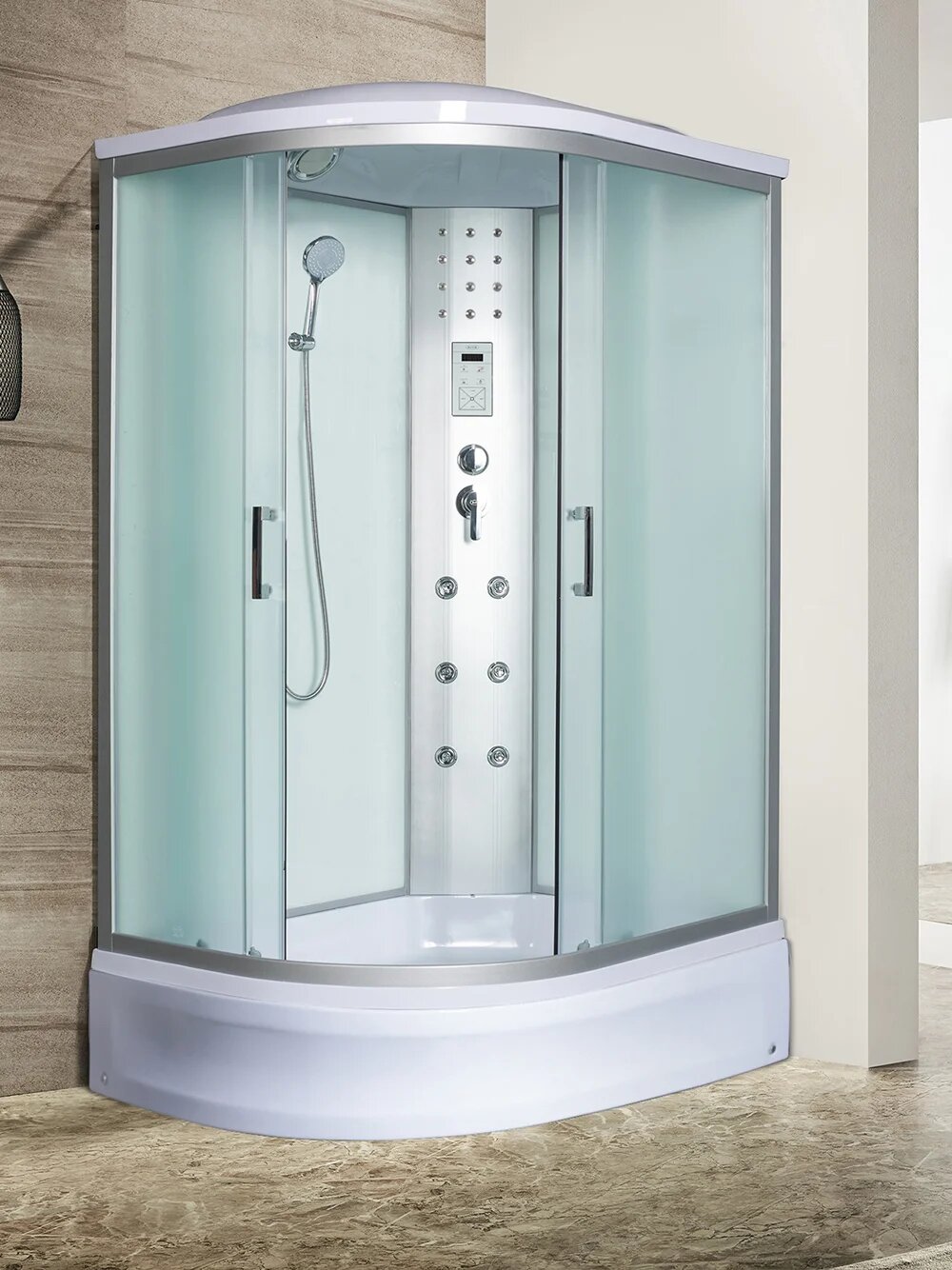 Душевая кабина River Dunay 110/80/24 MT R стекло матовое, профиль хром матовый